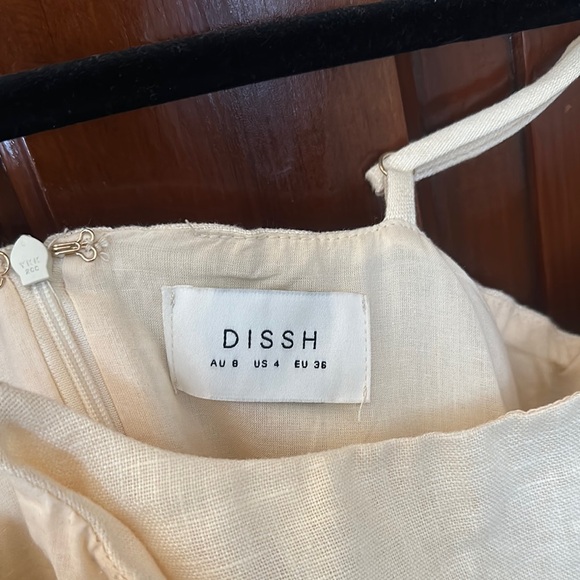 DISSH Linen Butter Yellow Midi Dress - Picture 5 of 9